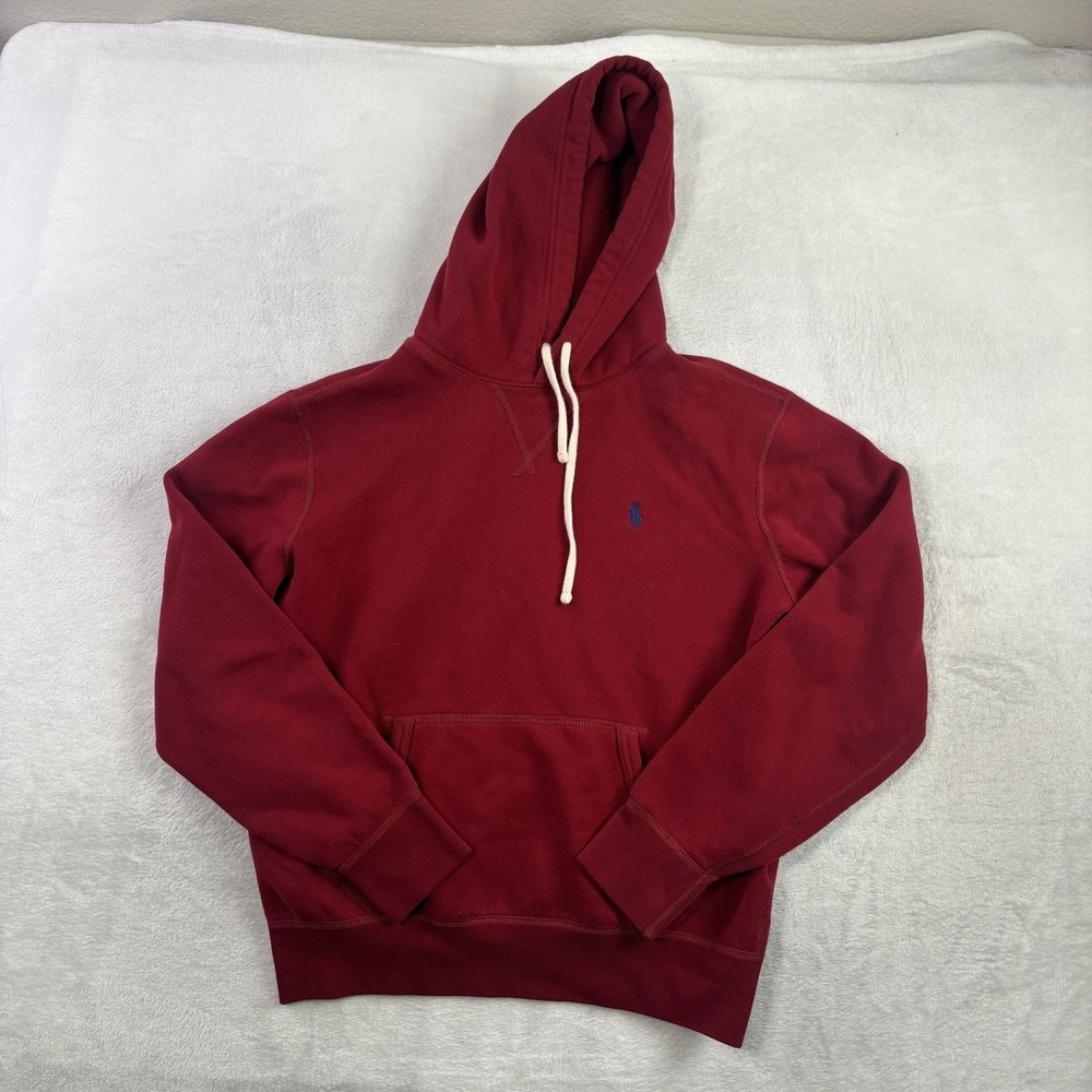 Polo Ralph Lauren Red Pullover Long Sleeve Fleece Hoodie Men's Small